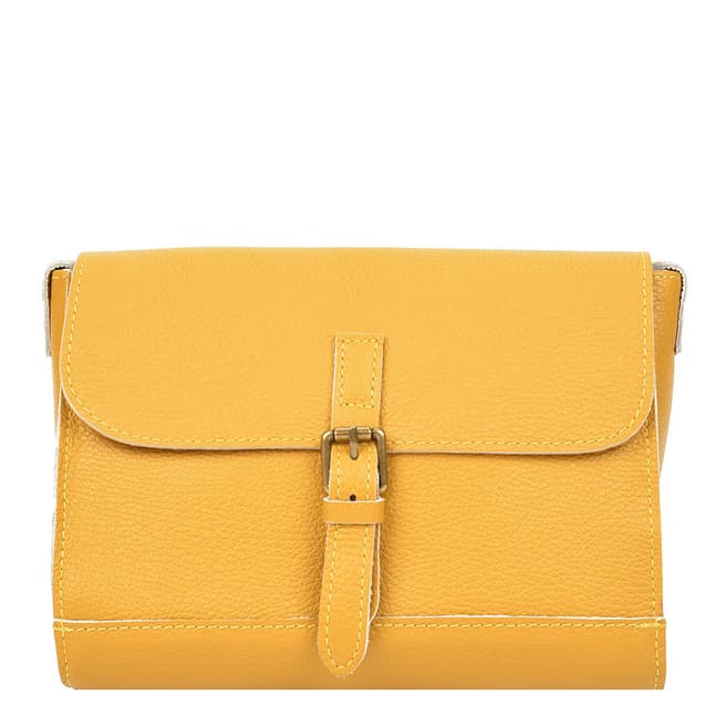 Renata Corsi Yellow Leather Crossbody Bag