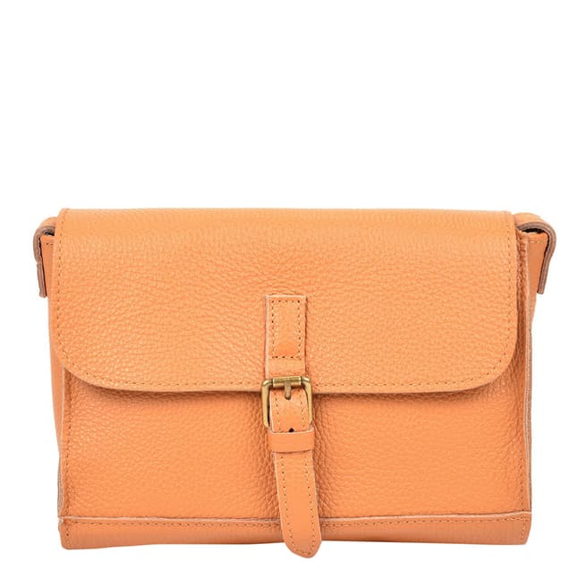 Renata Corsi Orange Leather Crossbody Bag<