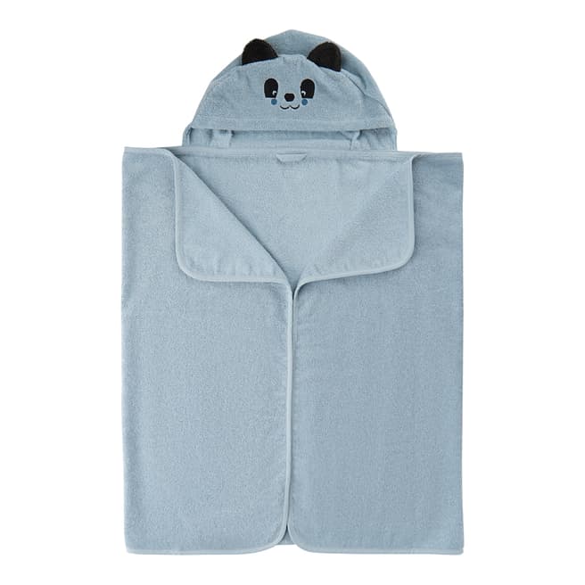 Pippi Blue Grey Cotton Hooded Bath Towel