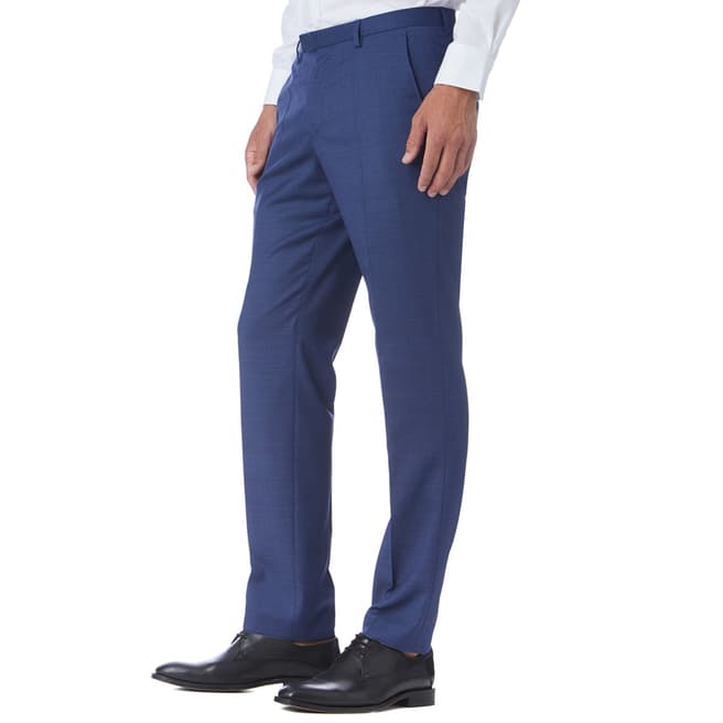 BOSS Blue Textured Lenon Classic Fit Trousers