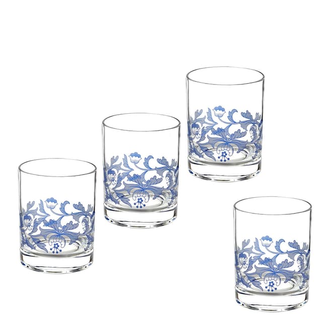 Spode Set of 4 Blue Italian Double Old Fashioned Glasses