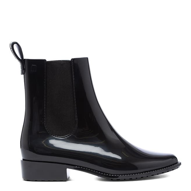 Melissa Black Gloss Riding Low Chelsea Boots
