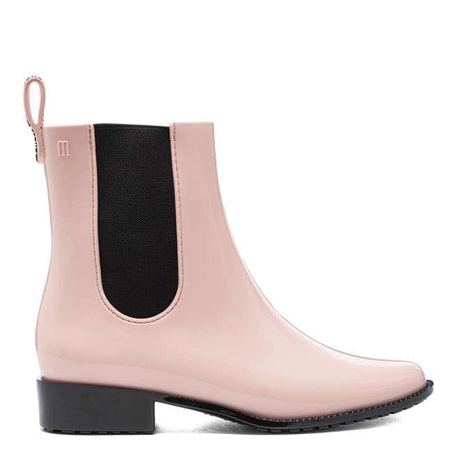 Melissa Blush Contrast Gloss Riding Low Chelsea Boots