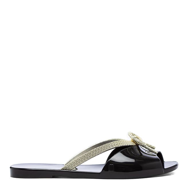 Melissa Black Ela Glam 22 Flat Sandals