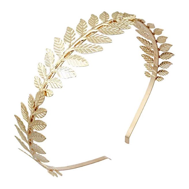 Chloe Collection by Liv Oliver Gold Plated Leaf Crown Headband