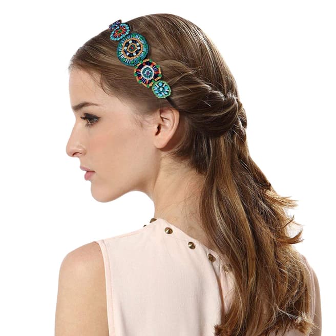 Chloe Collection by Liv Oliver Multi Turquoise Boho Hair Band
