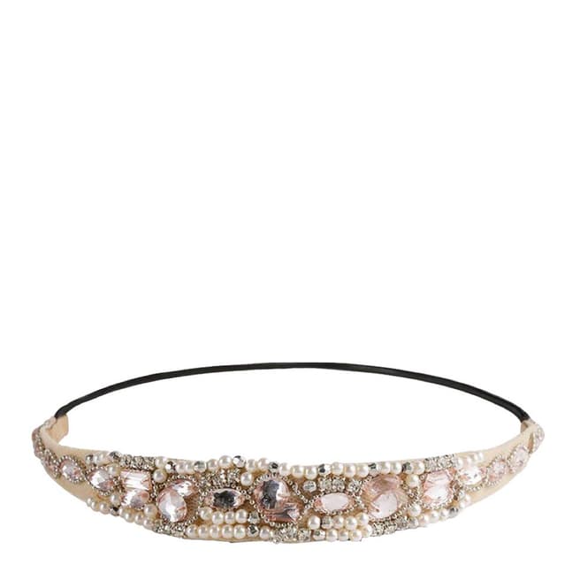 White label by Liv Oliver Champagne Pearl and Crystal Hair Band