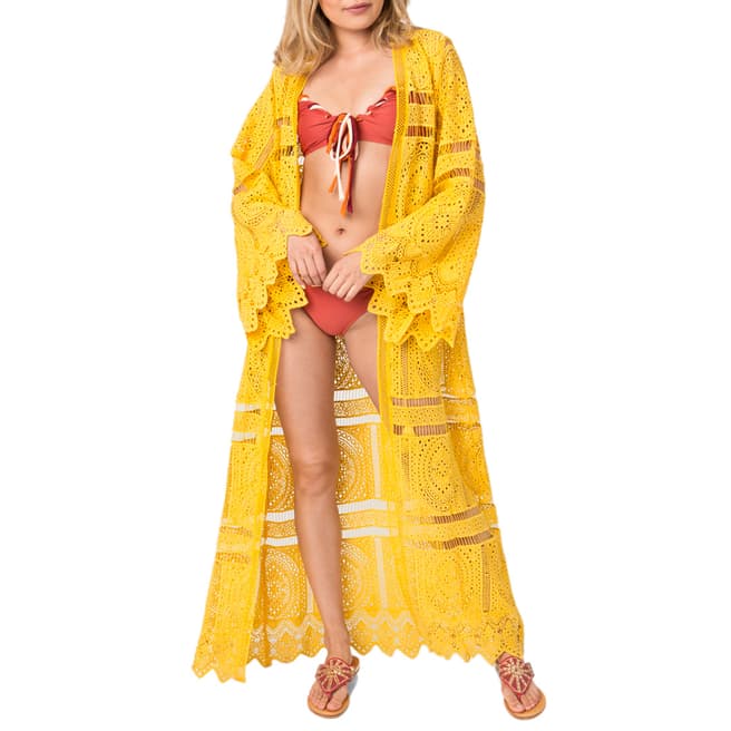 Pia Rossini Yellow Pasadena Maxi Kimono