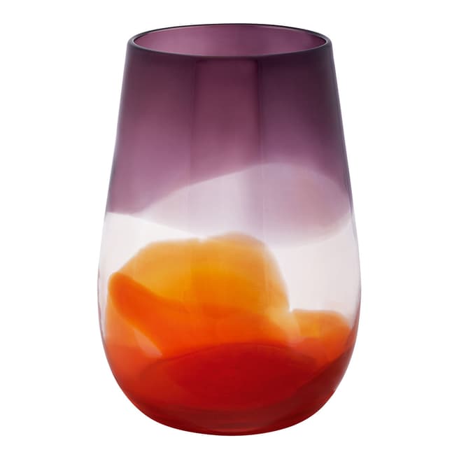 Habitat Orange/Purple Reverso Two Tone Glass Vase 31cm