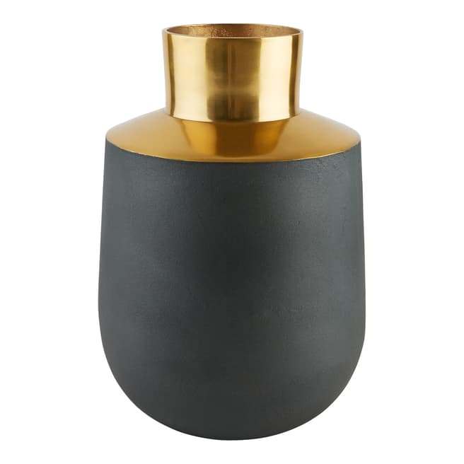 Habitat Black With Brass Top Sachi Metal Vase