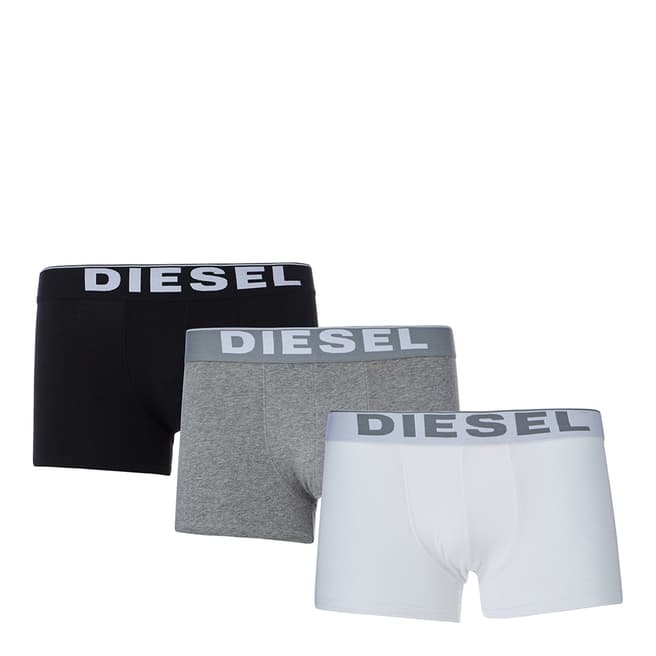 Diesel White Multi Kory Three Pack Boxers