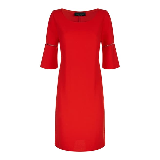 James Lakeland Red Anita Pleat Sleeve Dress