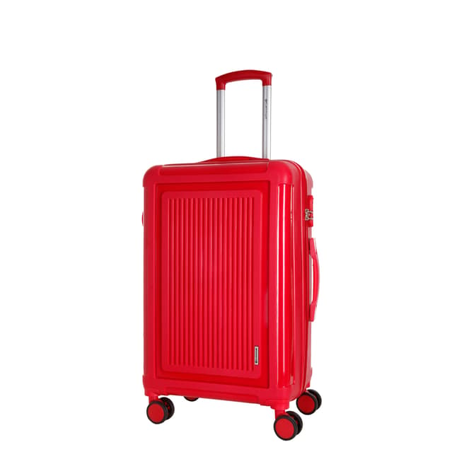 Platinium Red 8 Wheel Unbreakable Torquay Suitcase 50cm