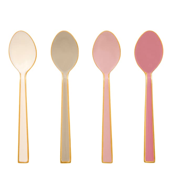 PiP Studio Set of 4 Spring to Life Off White/Pink Enamel Spoons