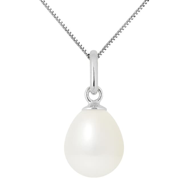 Just Pearl Silver/White Freshwater Pearl Necklace