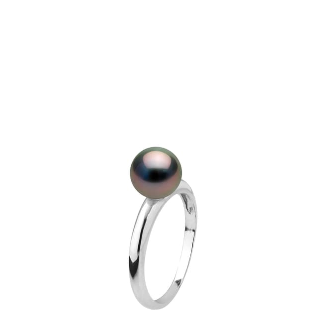 Just Pearl Silver/Black Tahiti Pearl Ring