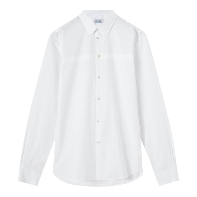 Jigsaw White Cotton Placement Stripe Shirt 