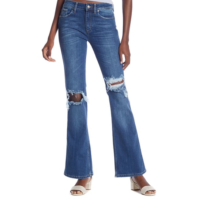 Free People Blue Authentic Flared Jeans