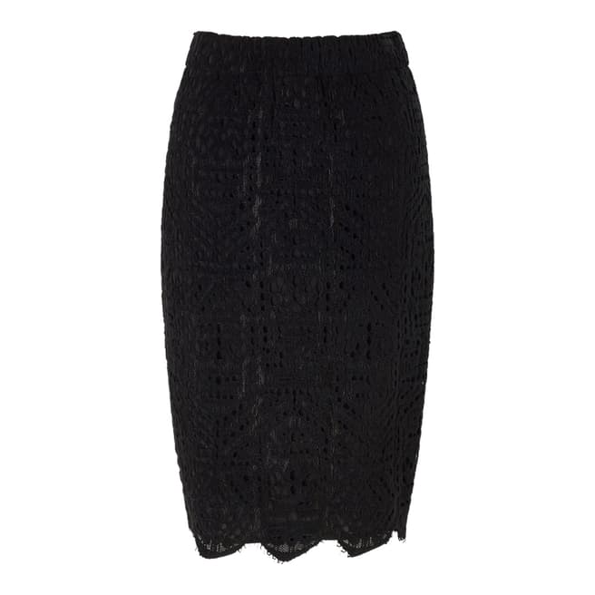 Jigsaw Black Lace Pencil Skirt