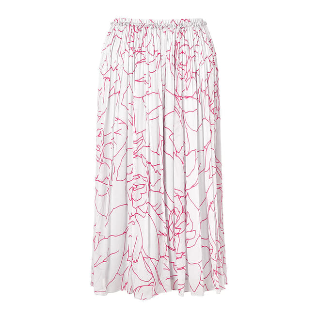 Jigsaw Light Pink Floral Crinkle Skirt
