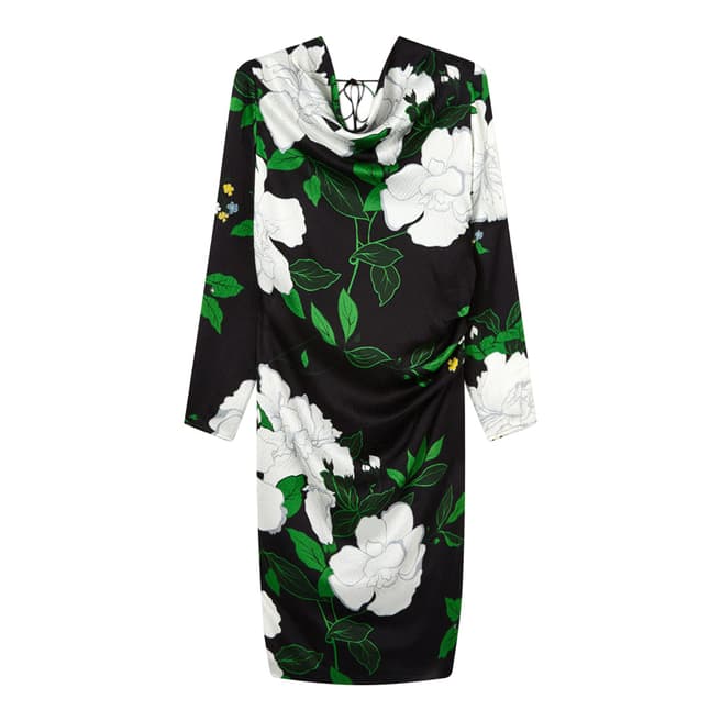 Jigsaw Hibiscus Print Silk Dress