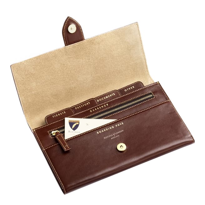 Aspinal of London Brown Deluxe Travel Wallet