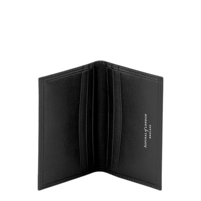 Aspinal of London Black Double Fold Credit Card Case