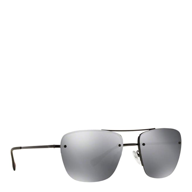 Prada Men's Silver Prada Aviator Sunglasses 56mm