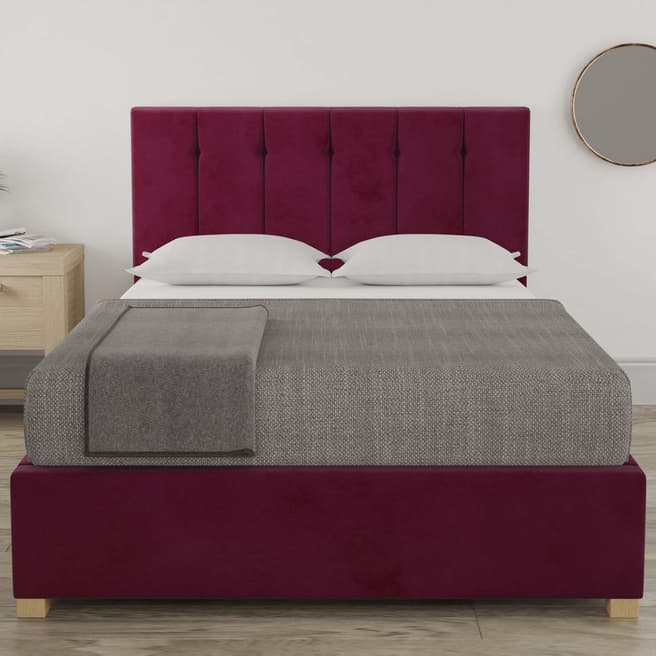 Aspire Furniture Pimlico Single Bedframe - Plush Velvet Berry