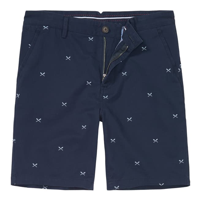 Crew Clothing Dark Navy Embroidered Shorts
