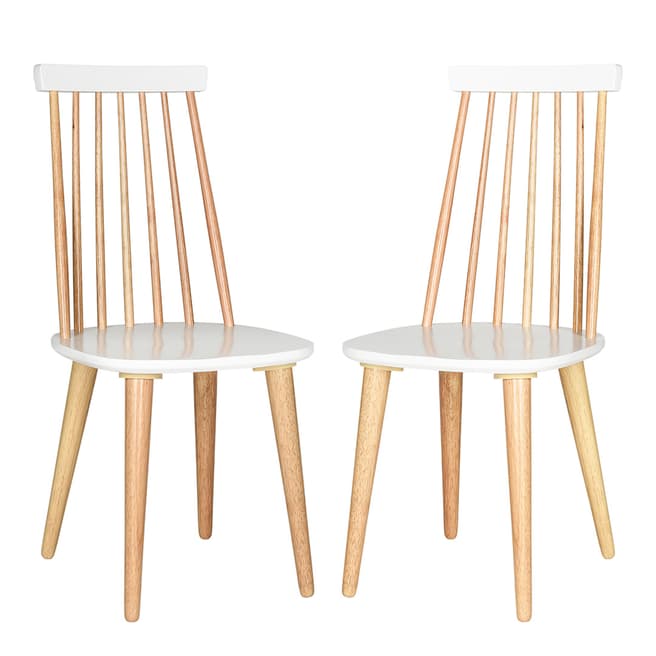 Safavieh Cabrera Accent Chair ( Set of 2 ), Natural/White