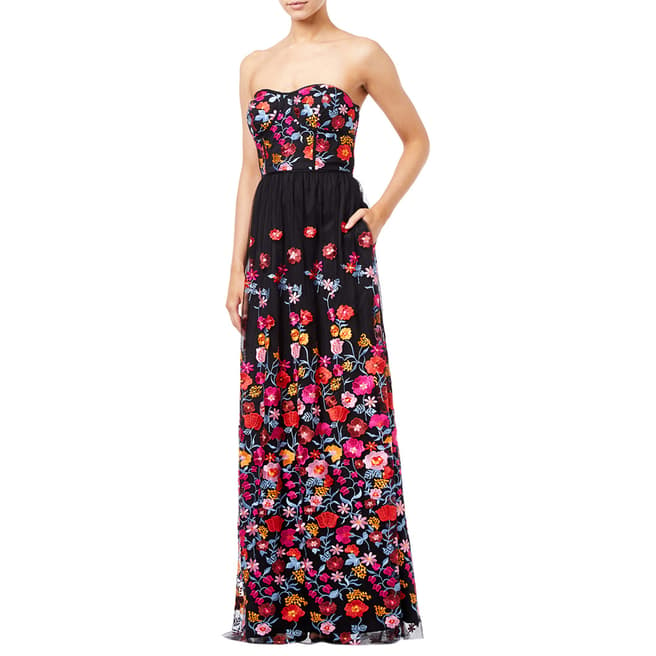 Aidan Mattox Pink/Multi Embroidered Gown Dress