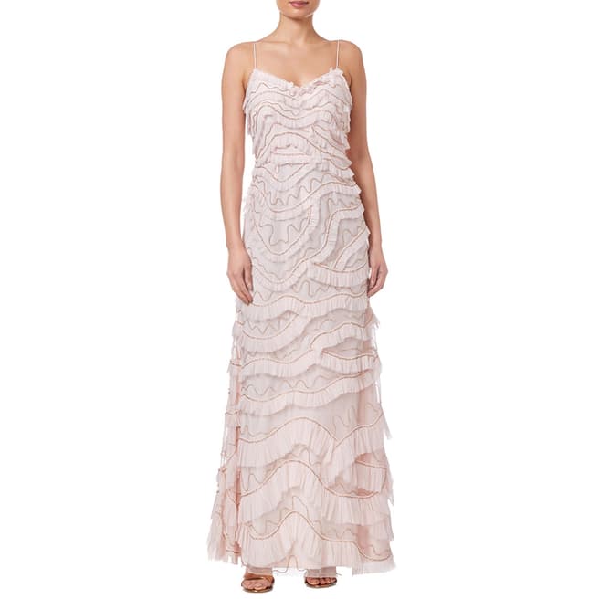 Aidan Mattox Blush All Over Embroidered Gown