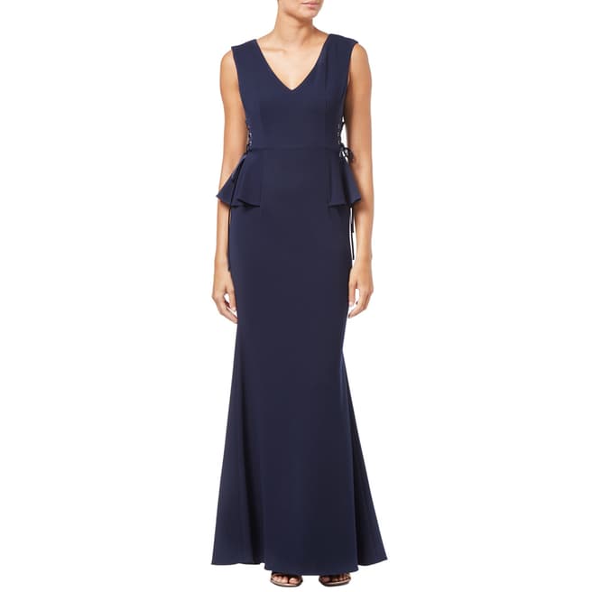 Adrianna Papell Midnight Long Knit Crepe Dress