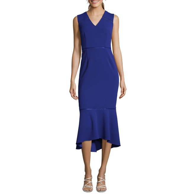 Adrianna Papell Cyprus Blue Knit Cropped Dress