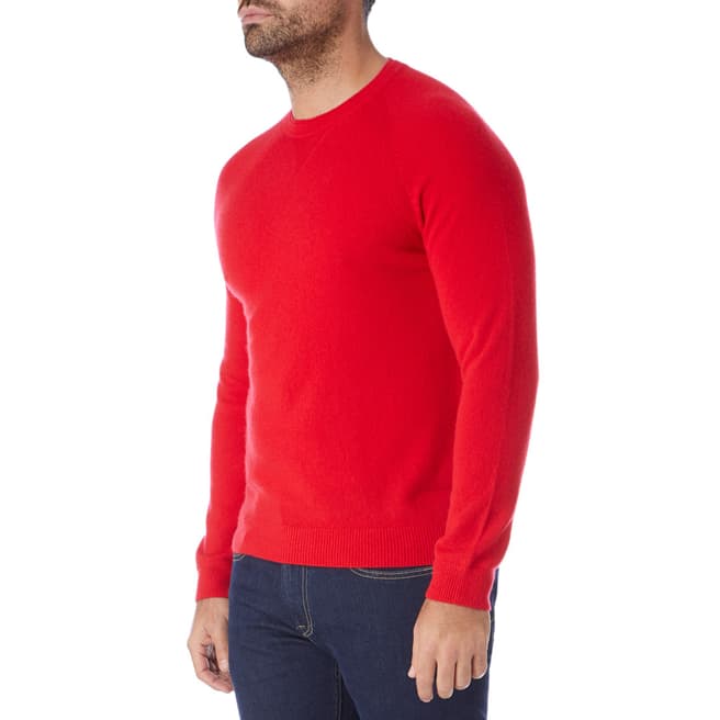Pure Collection Red Cashmere Double Round Neck Jumper 