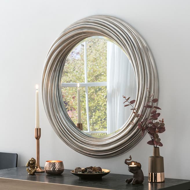 Yearn Silver Round Mirror 86cm