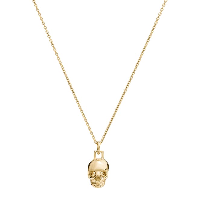 Coach Gold Swarovski Mini Skull Necklace
