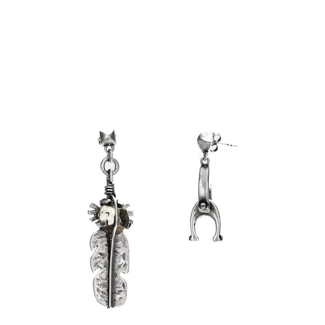 Coach Signature C Link Drop And Feather Earrings