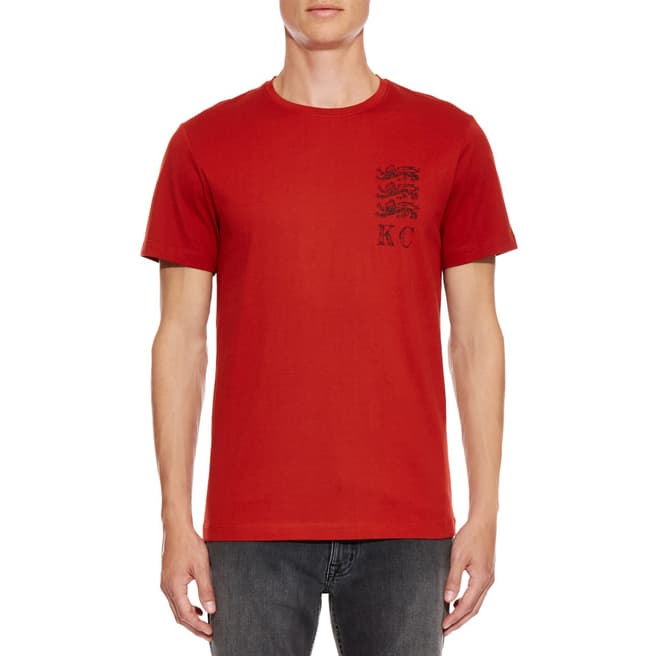 Kent & Curwen Red Classic 3 Lions Stamp T-Shirt