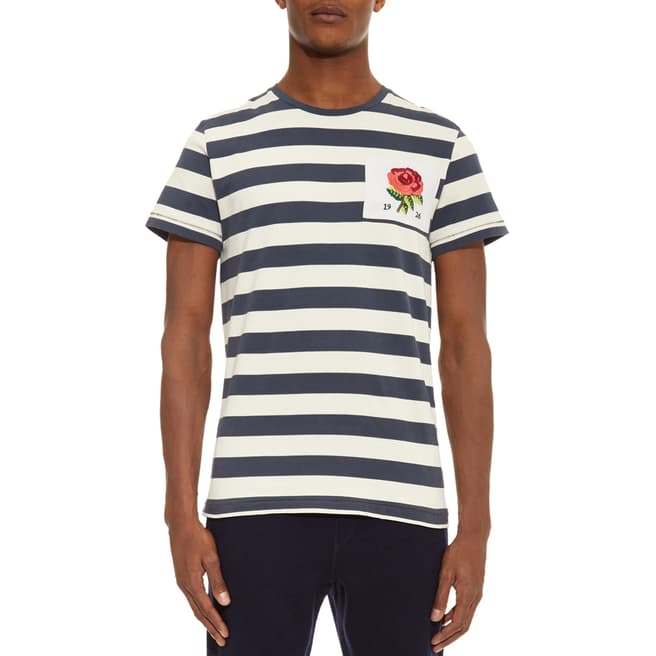 Kent & Curwen Navy/White Stripe Deck T-Shirt