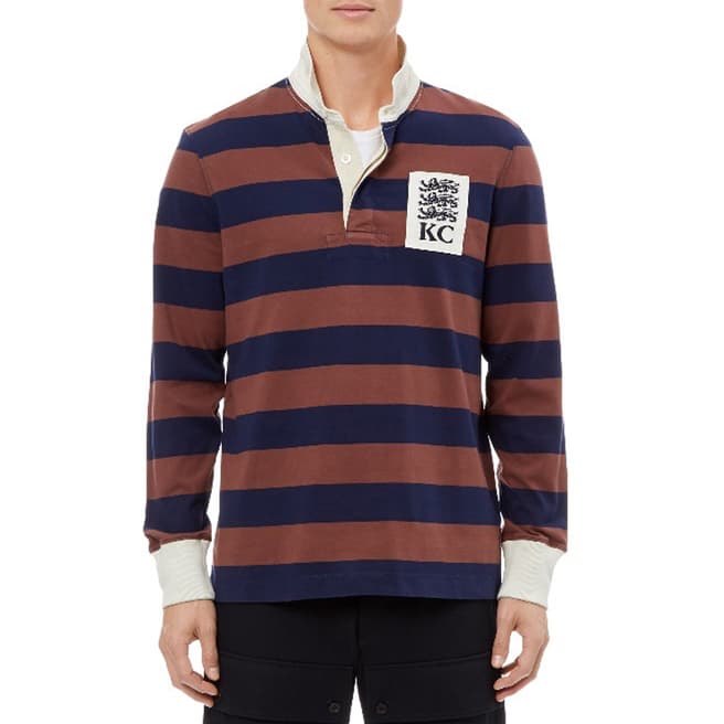 Kent & Curwen Navy Stripe Kingsgate Rugby Shirt
