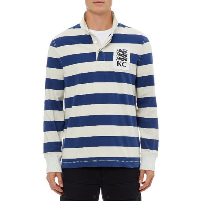 Kent & Curwen White/Blue Kingsgate Rugby Shirt