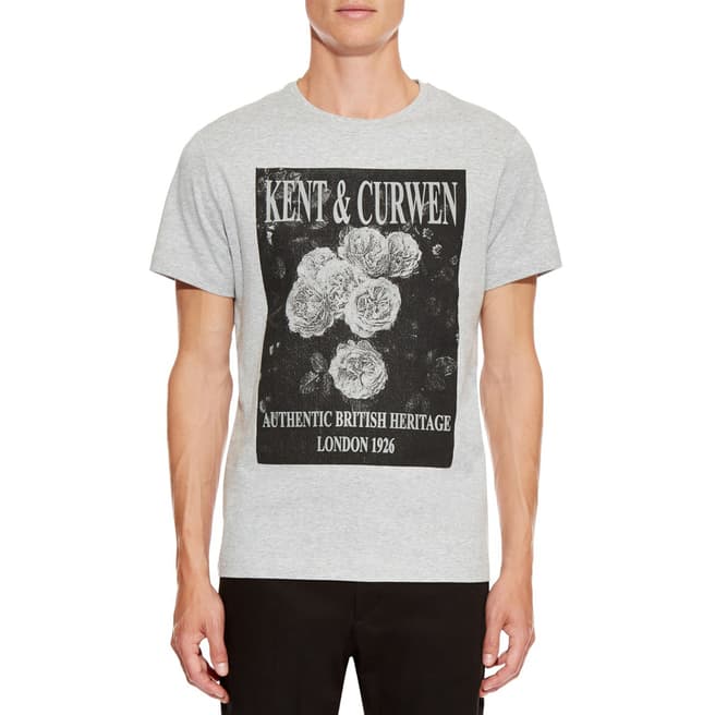 Kent & Curwen Grey Rose Collage T-Shirt