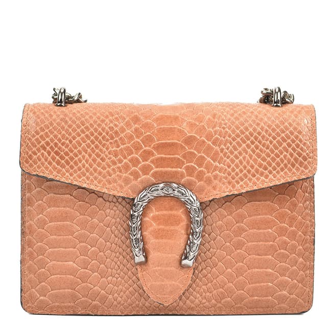 Renata Corsi Peach Horseshoe Detail Leather Bag