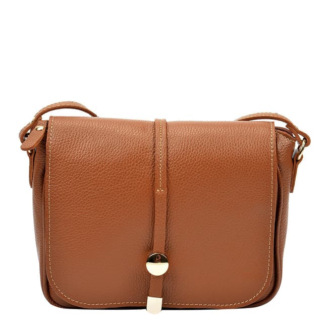 Renata Corsi Cognac Leather Shoulder Bag