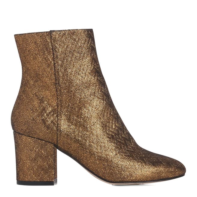 L K Bennett Warm Gold Woven Leather Jourdan Ankle Boots