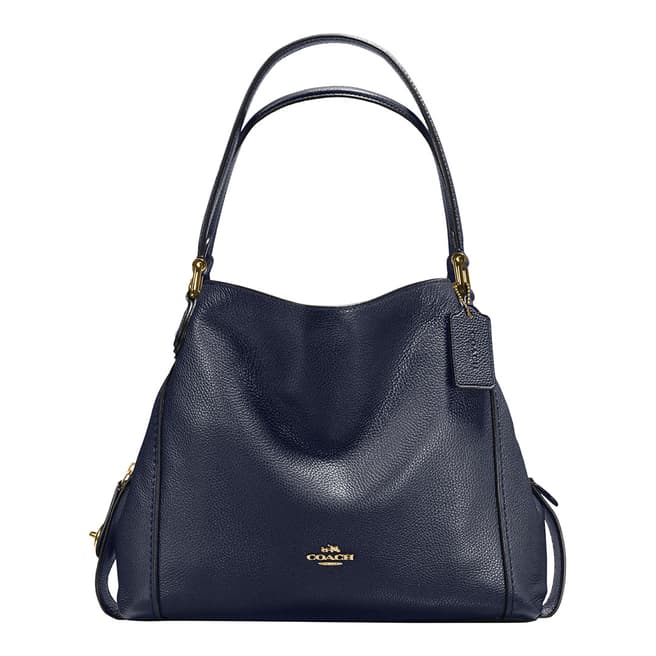 Coach Midnight Navy Pebble Leather Edie 31 Shoulder Bag