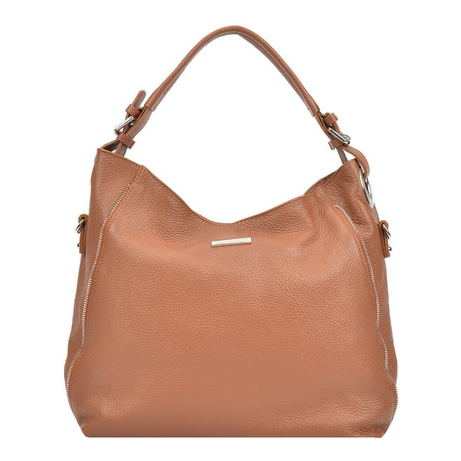 Mangotti Brown Leather Tote Bag