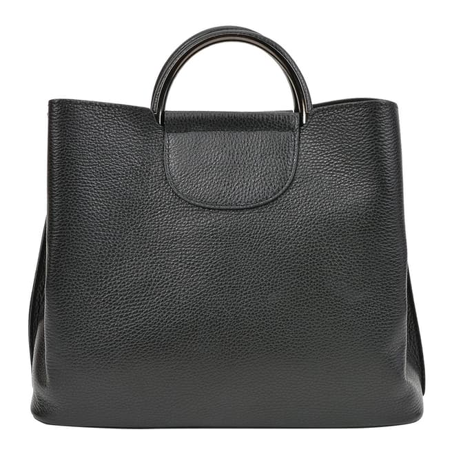 Mangotti Bags Black Leather Top Handle Bag